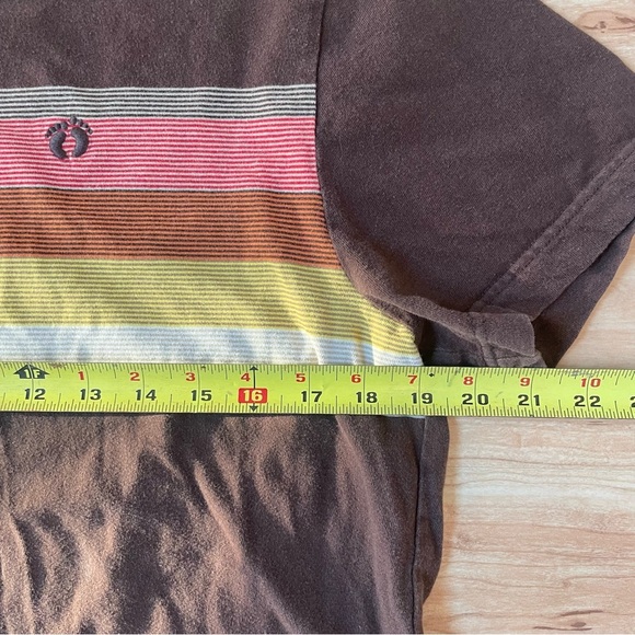 Vintage 👣 Hang Ten Tee Brown & Rainbow Men’s Medium - Picture 6 of 6